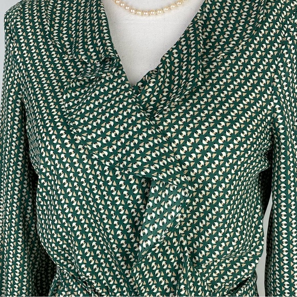 Max Studio Faux Wrap Ruffle Collar Long Sleeve Blouse With Wrap Ties Size Small - Picture 4 of 9